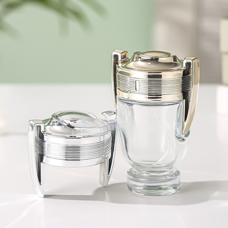 Transparent Perfume Bottle Large Capacity Trophy Bayonet Perfume Glass Bottle Press Spray Empty Bottle